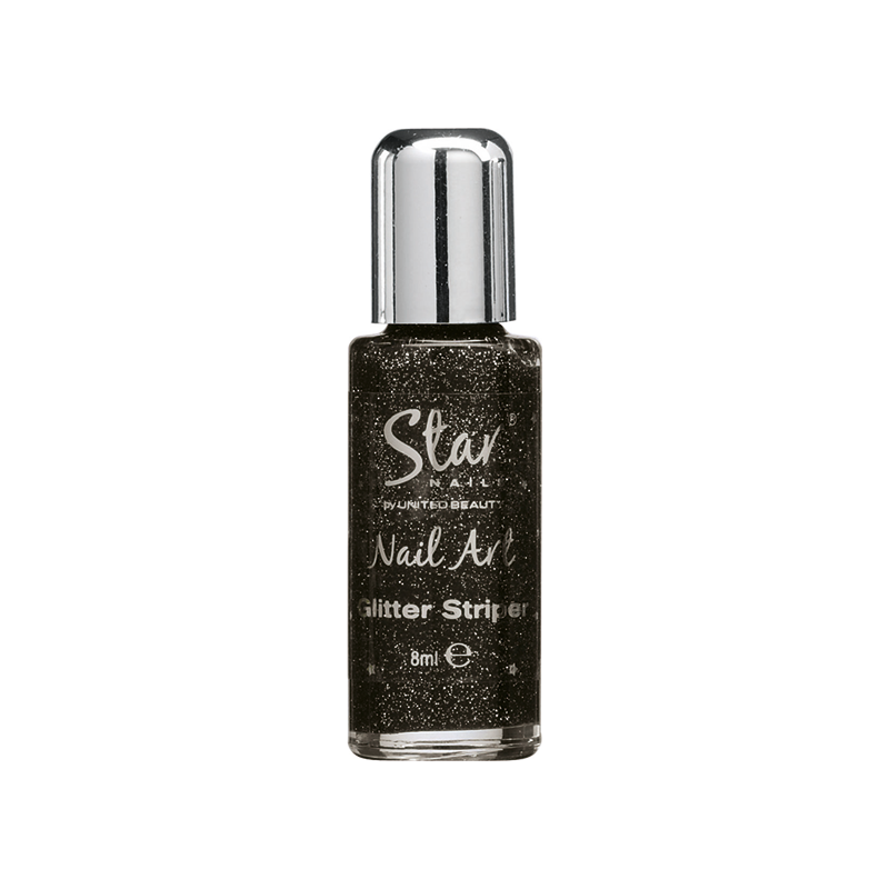 Nail Art Striper Pen - Jet/Silver Glitter - 8ml