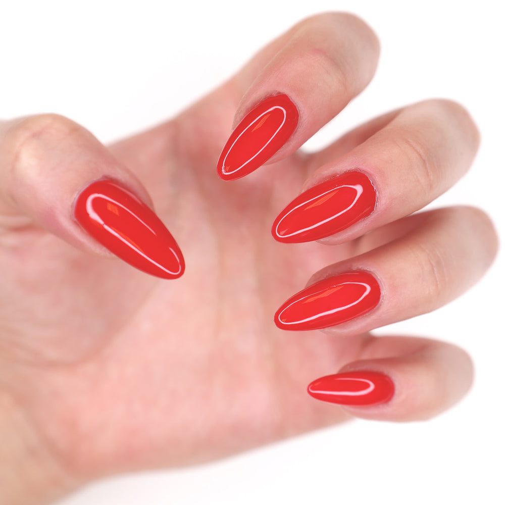 Gelousy Cherry Gel Nail Polish - Lifestyle Nail Swatch. Red Nails