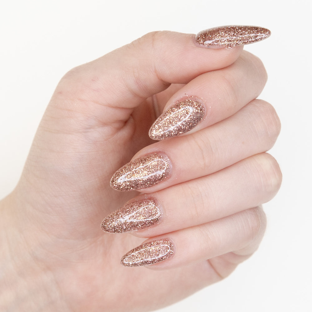 Gelousy Rosé Gel Polish - Lifestyle Glitter Nails Image